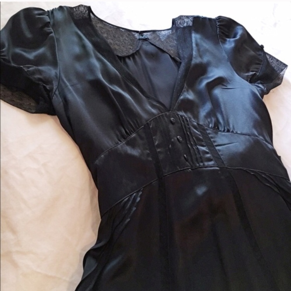 ✨Vintage✨ Marc Jacobs black silk and lace dress